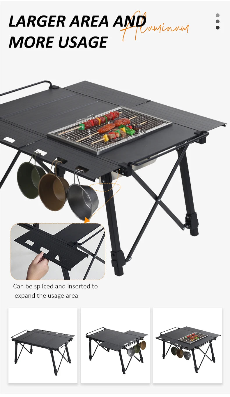 Aluminum IGT Table, Foldable And Expandable, For outdoor activities , Camping,Patio, Hiking, BBQ