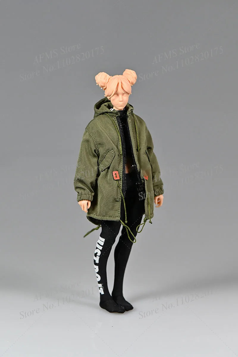 Romankey Snail Shell 1/12 Women Soldier Jacket Trendy Doll Windbreaker Coat Mobile Suit Girl Top Fit 6" Action Figure Body Model