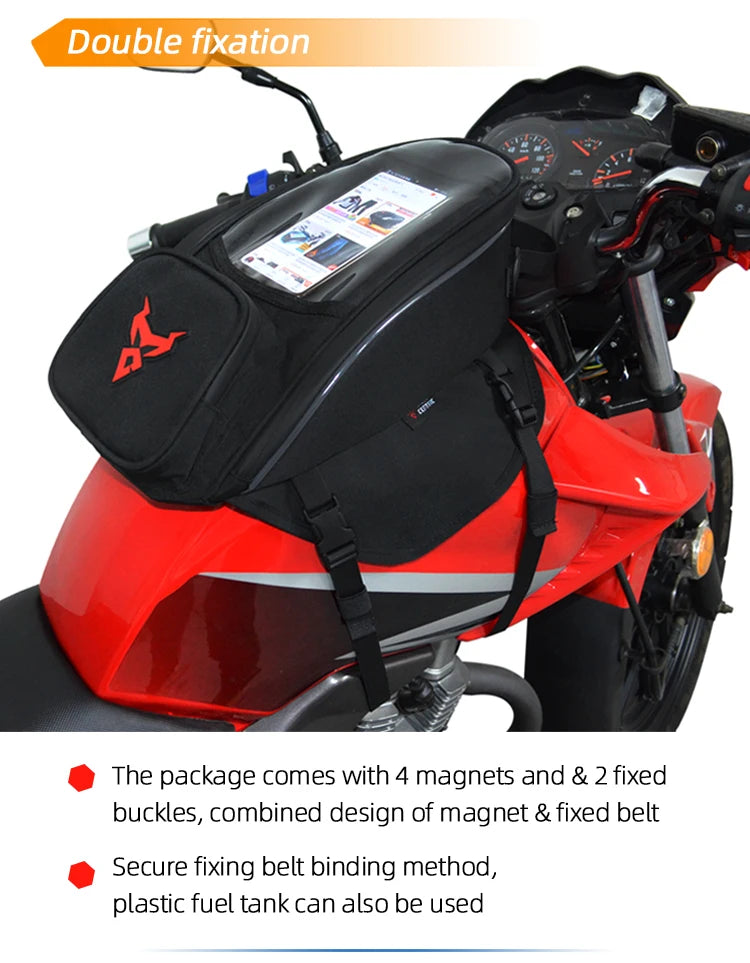 Motocentric Magnetic Motorcycle Waterproof Bag Motorcycle Fuel Tank Bag Navigation Universal Motorbike Tool Backpack Portable