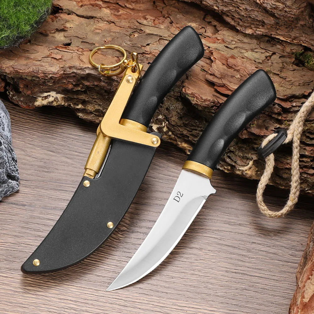 ABS Handle Pocket Knife Camping Survival Hand Tools Outdoor Self-defense Hunting Knife With Sheath Multitool Cuter Profesional