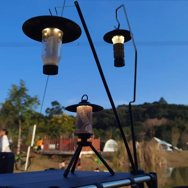 DIY Multifunctional Camping Light Pole For IGT Table Hook Hanging Light Stand Holder Can disassembly Ultralight Camp Accessories