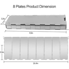 8 Plates Aluminum Windscreen Stove Windshield Wind Shield Outdoor Camping Equipmen Picnic Cooking Windproof Screen