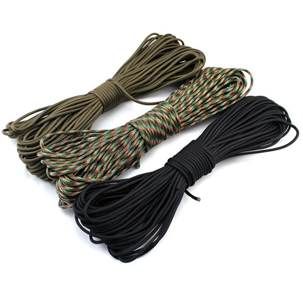 Survival Paracord Rope Bundles, Lanyard Climbing Rope, Hiking Tent Camping Safety Life Cord, 550 Parachute Cord, 100ft, 4mm, 31m