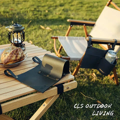 Outdoor Camping Chairs Desk Hanging Storage Bags Folding Table Side Hanging Leather Bag Portable Hiking Picnic BBQ Hanging Bag