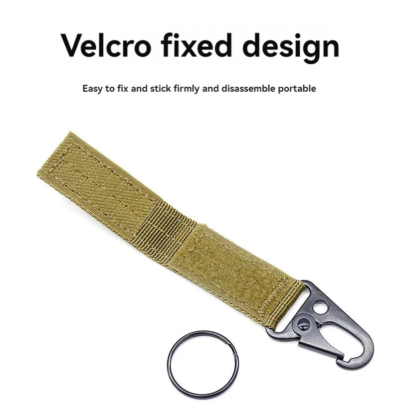 2pcs Tactical Hanging Buckle Molle Nylon Webbing Carabiner Belt Triangle Keychain for Outdoor Climbing Camping Tool Accessory