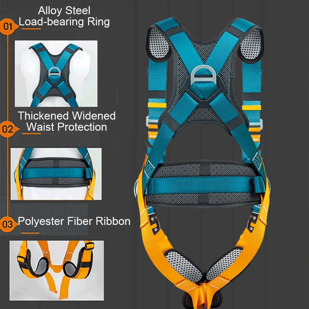 High Altitude Work Safety Harness Full Body Five-point Safety Belt Outdoor Climbing Training Work Construction Protect Equipment