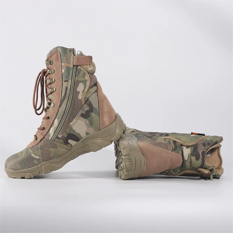 Outdoor Training Men Tactical Boots High-Top Desert Shoes Camouflage Combat Hunting Climbing Botas Hiking Shoes