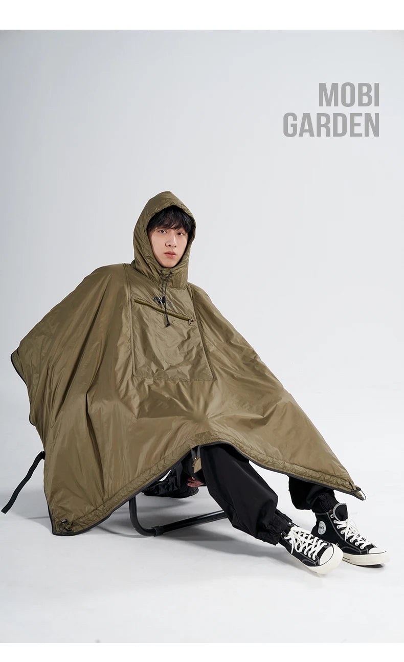 Mobi Garden Camping Wearable Cape Outdoor Camping Cotton Sleeping Bag Adult Warm Portable Quilt Nature Hike Camping Equipment