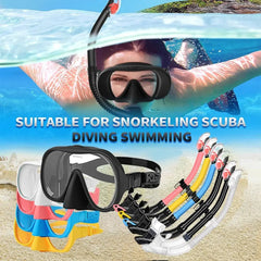 New Snorkeling Suit Diving Goggles Breathing Tube Suit Liquid Silicone Large Frame Diving Goggles Free Diving Equipment