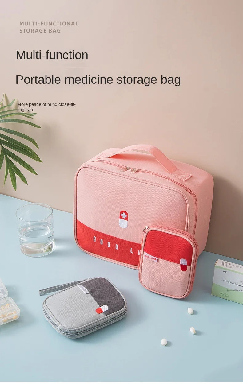 Portable Medicine Bag Cute First Aid Kit Medical Emergency Kits Organizer Outdoor Household Medicine Pill Storage Bag Travel