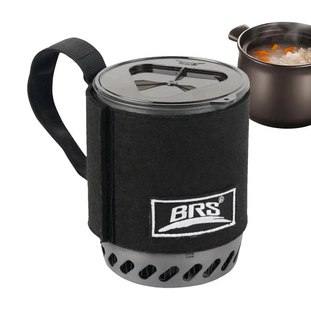 BRS 61 Jet Boil Camping Pot Stove With Heat Exchanger Portable Gas Stove Quick Burn Coffee Cup Furnace Backpacking Camp Burner