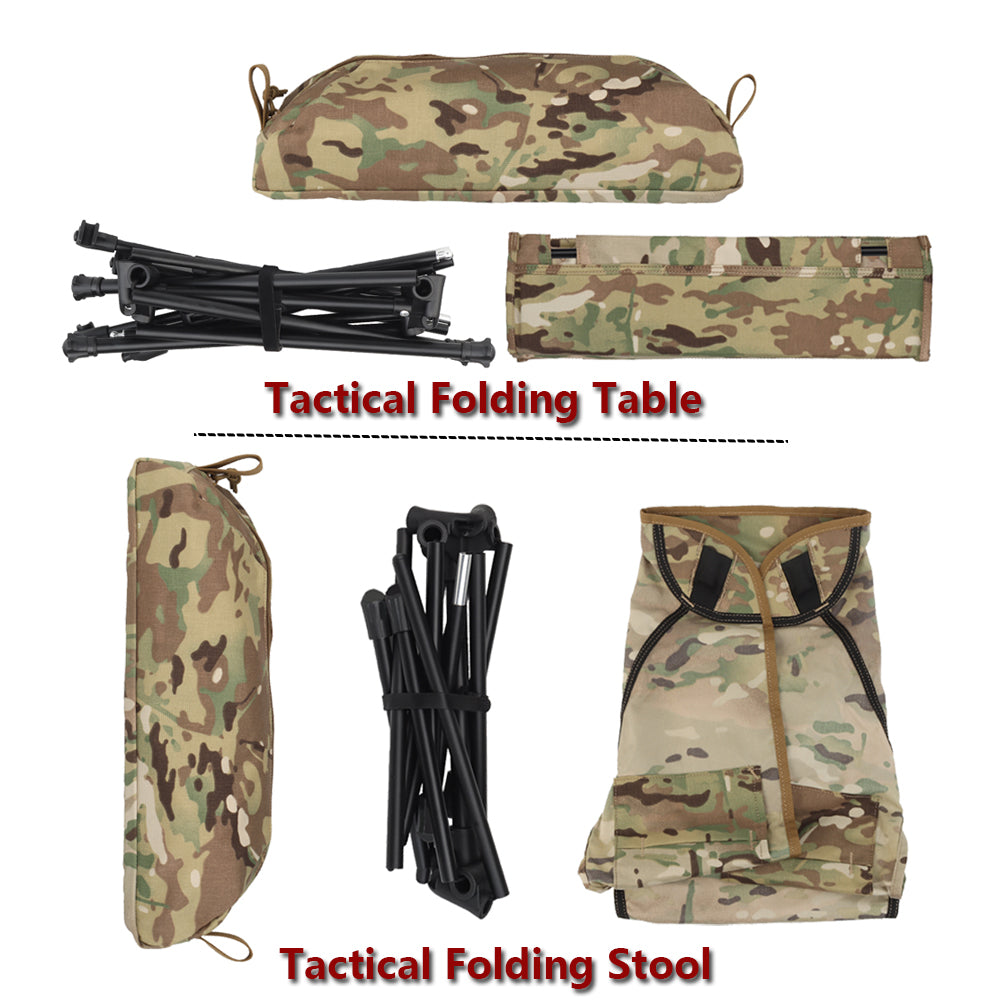 Tactical Outdoor Camping Fishing Folding Moon Chair Travel Hiking Picnic Barbecue Folding Table Military Hunting Portable Stool