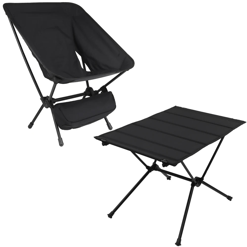 Tactical Outdoor Camping Fishing Folding Moon Chair Travel Hiking Picnic Barbecue Folding Table Military Hunting Portable Stool