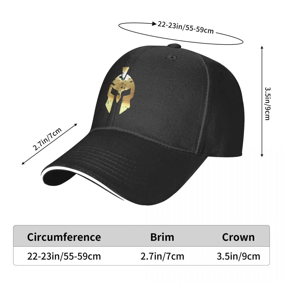 Gold Spartan Helmet Red Gold Black Stripe Baseball Cap Golf Mountaineering Men Caps Women's