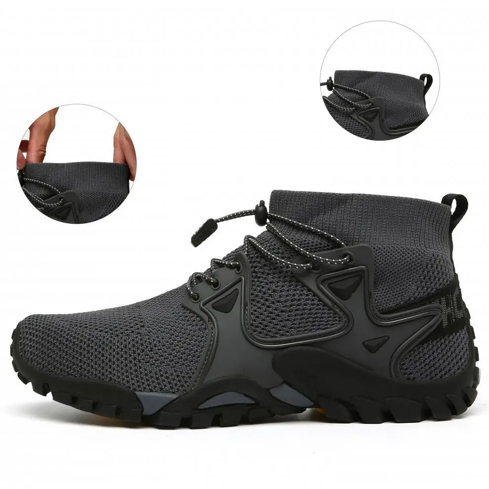 Shoes for Men Walking  2023 Summer New High Top Boots Breathable Mesh Mountaineering Outdoor Comfortable Leisure Travel Sneakers