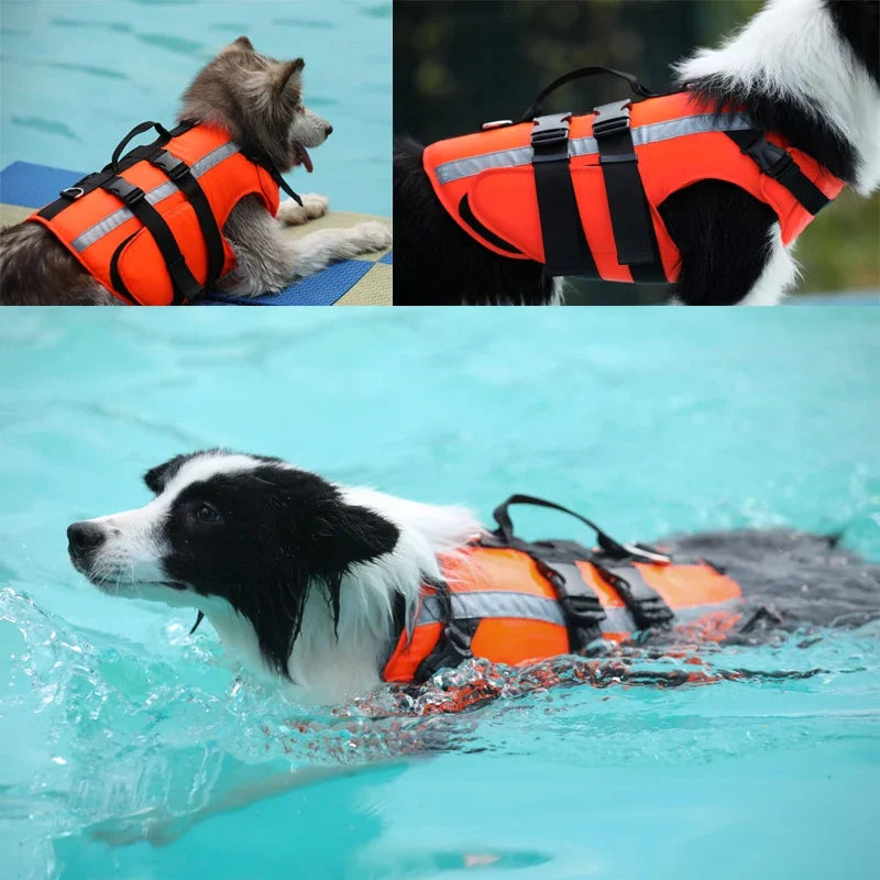 Dogs Life Jacket Ripstop Safety Dog Swimming Vest Superior Buoyancy Dogs Jacket With Rescue Handle Pet Dog Life-Saving Clothes