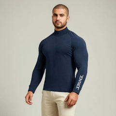 Fitness Sports T-shirt Men's Long Sleeve Compression Shirt Running Training Top Gym Clothing High Neck Bodybuilding T-shirt