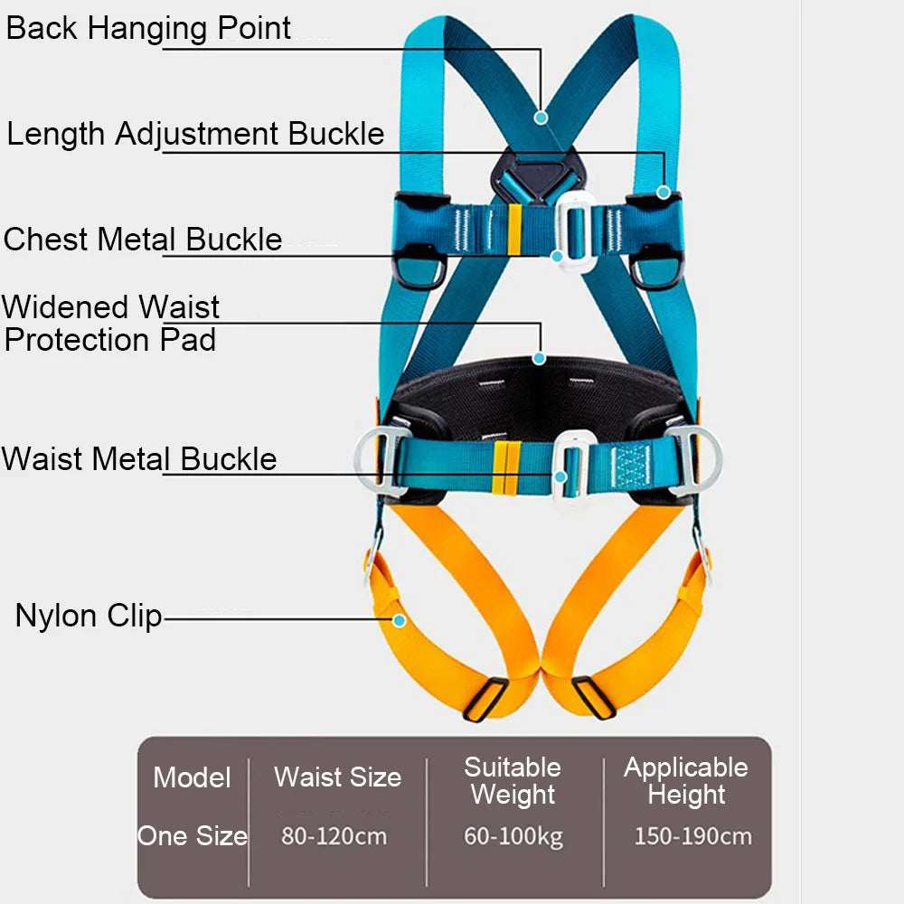 Five-point High Altitude Work Safety Harness Full Body Safety Belt Outdoor Rock Climbing Training Construction Protect Equipment