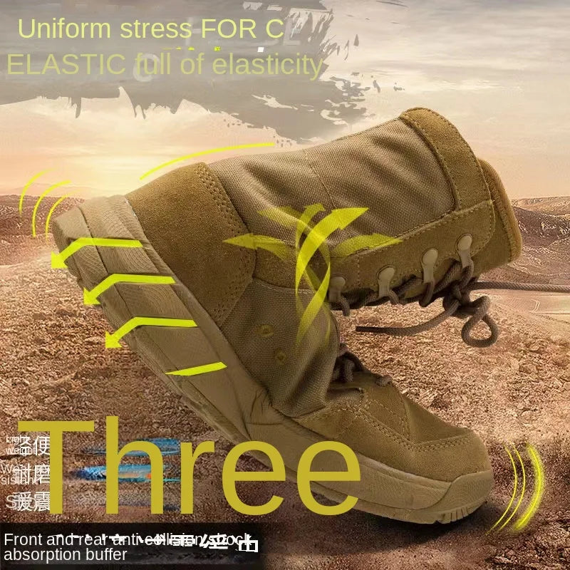 Lightweight Men's Tactical Shoes Combat Boots Training Lace Up Waterproof Outdoor Botas Hiking Breathable Shoe