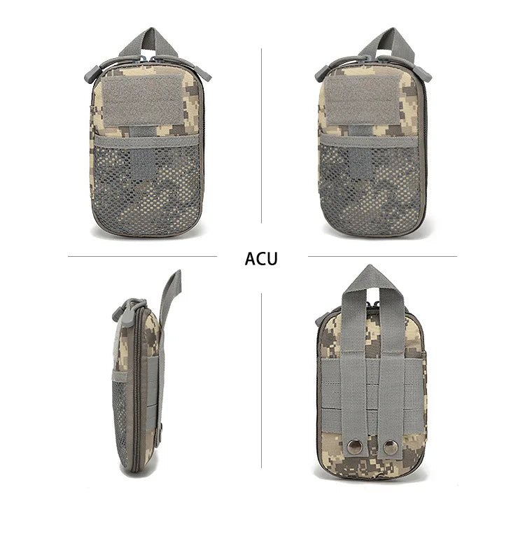 Outdoor Tactical First Aid Kit Small EMT Medical Bag MOLLE Accessory Hunting Camping Hiking CS Phone Bag (17X11X2CM)