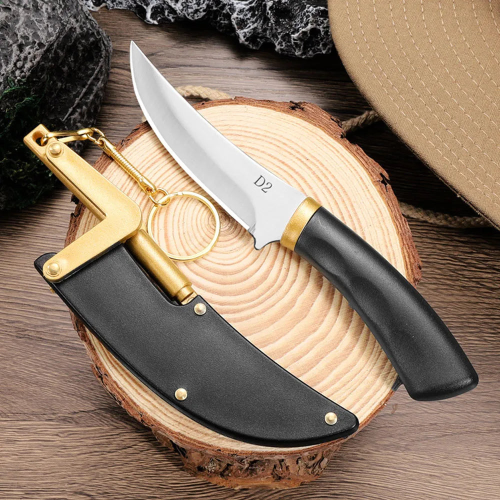 ABS Handle Pocket Knife Camping Survival Hand Tools Outdoor Self-defense Hunting Knife With Sheath Multitool Cuter Profesional