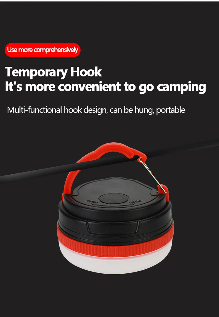 Portable Camping Light 3 Lighting Modes Emergency Light with Magnet Base for Outdoor Work Tent Camping Supplies Without Battery