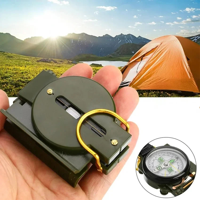 2023 New Portable Compass Outdoor Camping Folding Compass Green Hiking Survival Trip Precision Navigation Expedition Tool