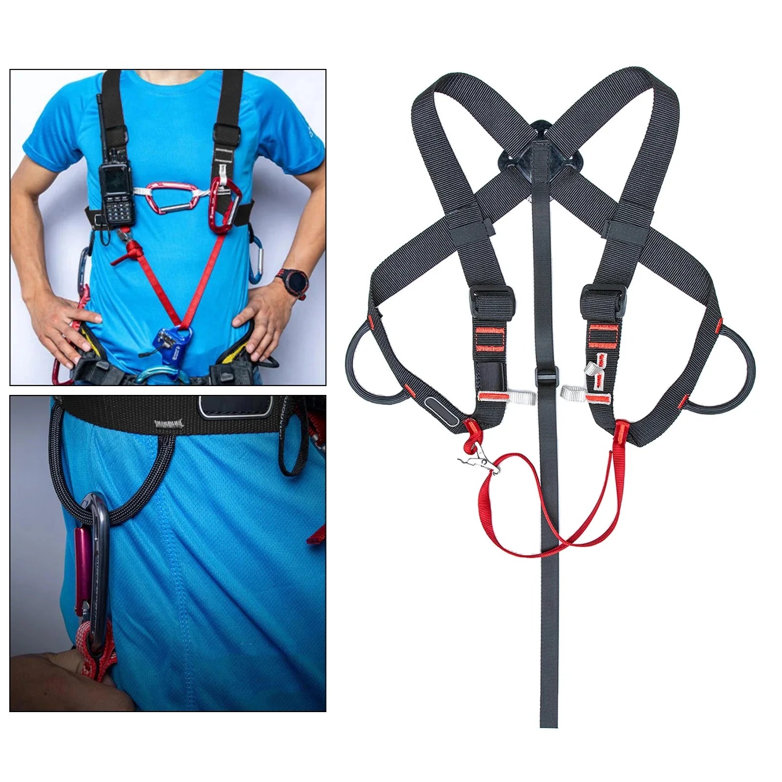 Outdoor Rock Climbing Ascending Decive Shoulder Girdles Adjustable SRT Chest Safety Belt Harness Protection Survival