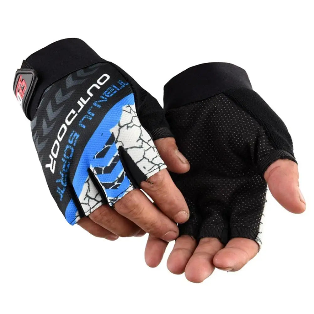 Outdoor Sports Half Finger Gloves Sunscreen Non-slip Breathable Cycling Gloves Mountaineering Fishing Fitness Fingerless Gloves