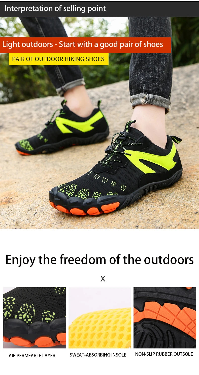 Men's And Women's Hiking Outdoor Sneakers Climbing Indoor Fitness Yoga Cycling Shoes Suitable For Home, Camping, Fishing