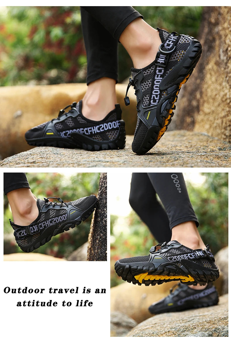 2023 Summer Men Women Trekking Hiking Shoes Summer Mesh Breathable Men Sneakers Outdoor Trail Climbing Sports Shoes Size 36-47