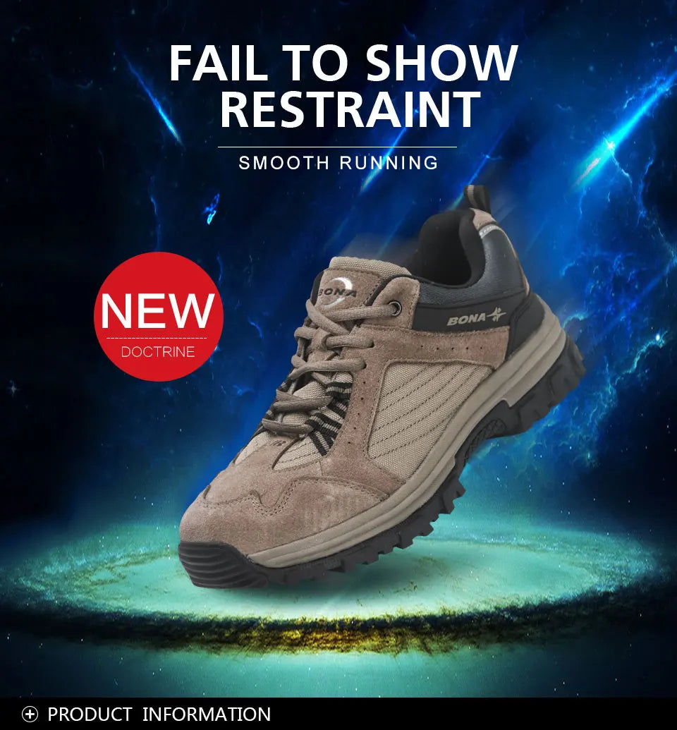 BONA 2023 New Designers  Wear resistance and skid resistance Hiking Shoes Trekking Sneakers Men Shoes Man Trekking Walking Joggi