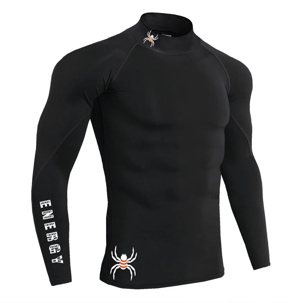 Running T-Shirt Mens Long Sleeve Compression Shirt Gym Sports Top Training Quick Dry Breathable Bodybuilding Fitness Clothing