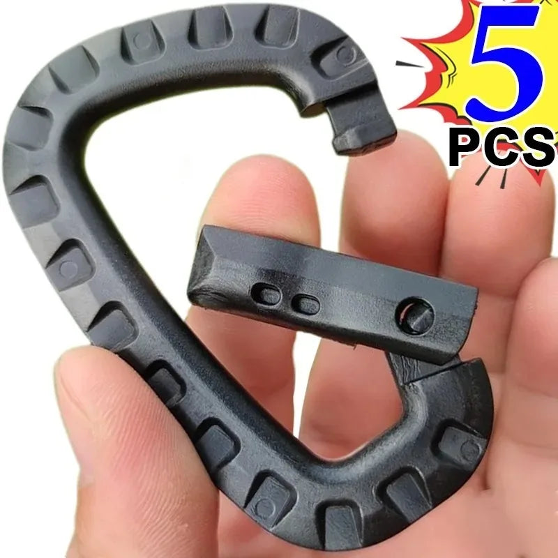 5/10PCS Tactical Backpack Buckle Fast Tactical Carabiner Plastic Hook D Shape Mosqueton EDC Gear for Outdoor Camping Accessories