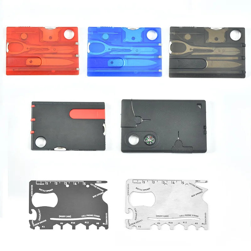 10 In 1 Pocket Credit Card Portable Multi Tools Outdoor Survival Camping Equipment 1 Box Portable Hiking Card Tools Gear