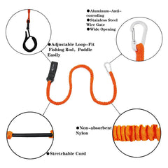 Adjustable Elastic Kayak Paddle Leash With Safety Hook Pole Rod Coiled Rope Fishing Tie Surf Boat Rowing Lanyard Cord Acces I8L9