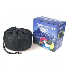 Camp Cookware Set Camping Cooking Set Portable Mess Kit Backpacking Gear with Non-Stick Camping Pots and Pans Folding Tableware