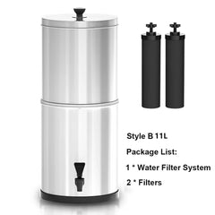 Gravity Water Filter System BB9-2 11L Water Filtration Bucket for Home Outdoor Camping Emergency Preparedness Camping Equipment