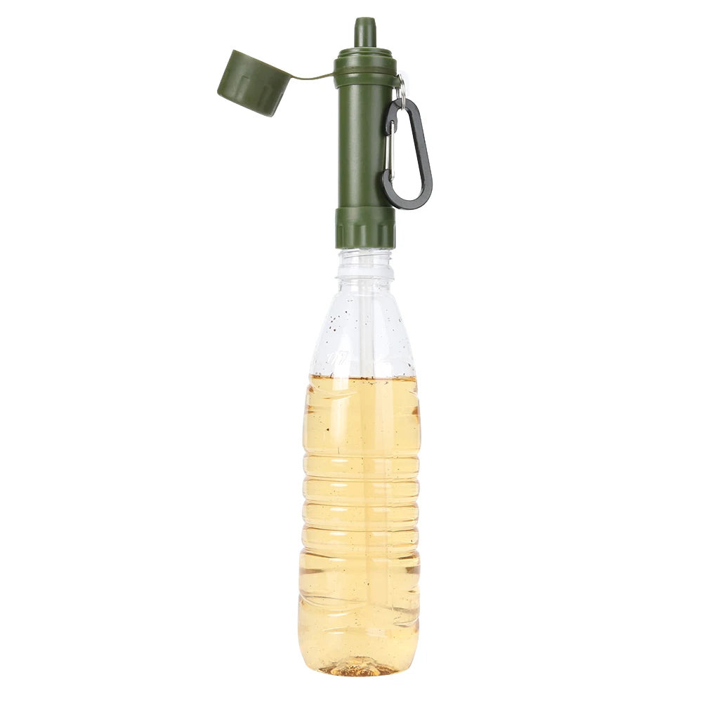 Outdoor Drinking Water Filtration Purifier Emergency Life Portable Survival Water Filter with Straw Camping Water Filtering Tool