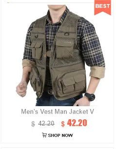 Men's Thin Tooling Loose Quick Drying Vest Men's Outdoor Sports Coat Multi Pocket Stand Collar Vest Spring Camping Fishing Vest