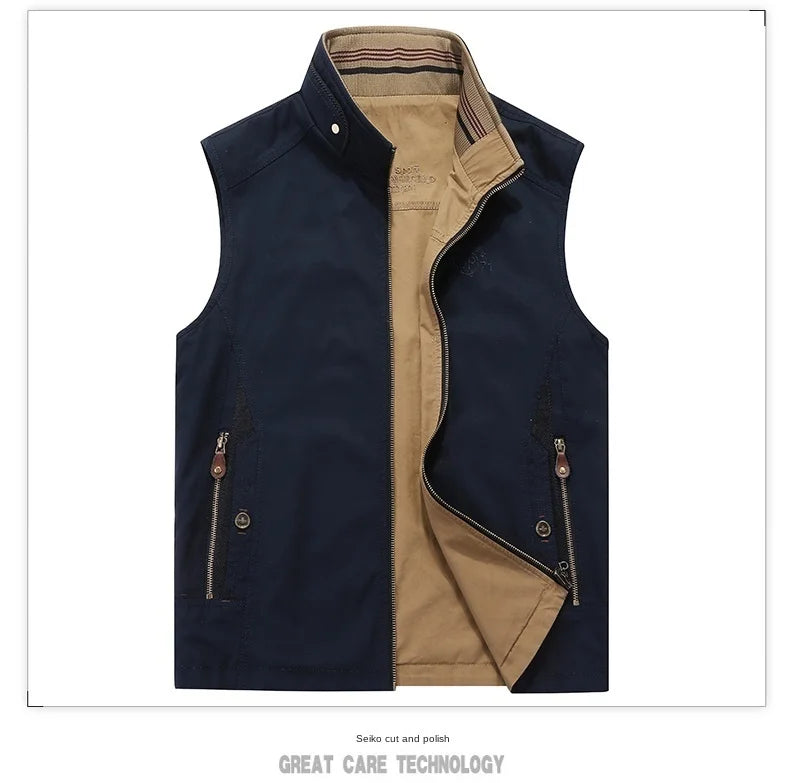 Spring New Outdoor Men's Vest Casual Clothing Fashion Thermal Business Jackets Man Autumn Sleeveless Jacket Tactical Work Vests