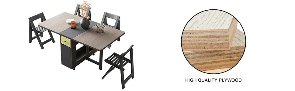 Fashion Folding Dining Table Furniture yemek masasi Multifunctional Rectangle Foldable Dining Table Folding Chairs