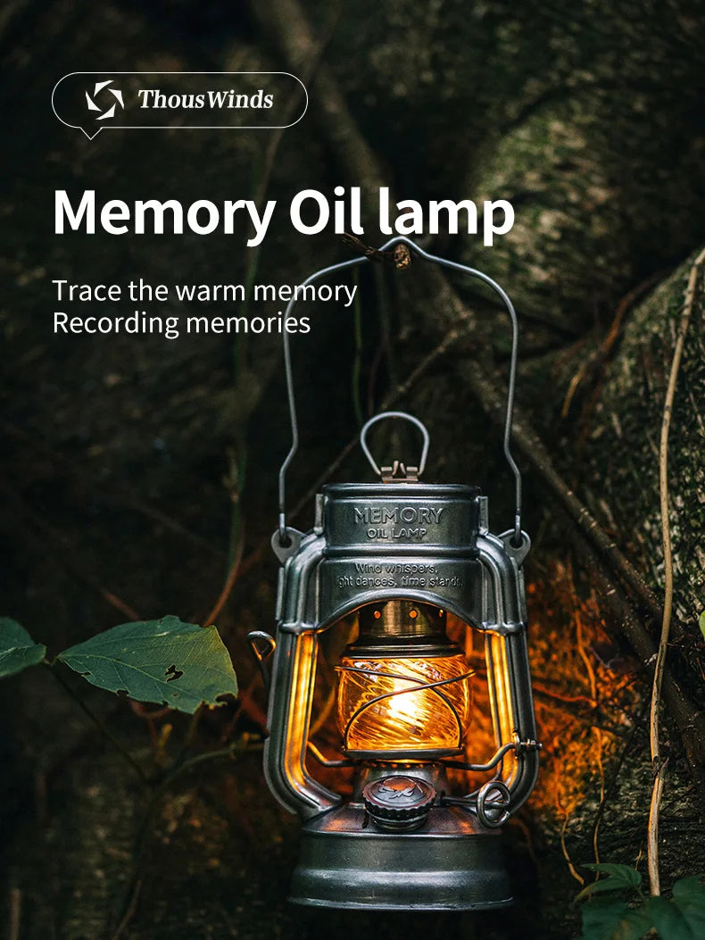 Thous Winds Memory Oil Lamp Outdoor Portable Mini Camping Lantern Emotion Retro Lights for Hike Picnic Backpack Camping Supplies