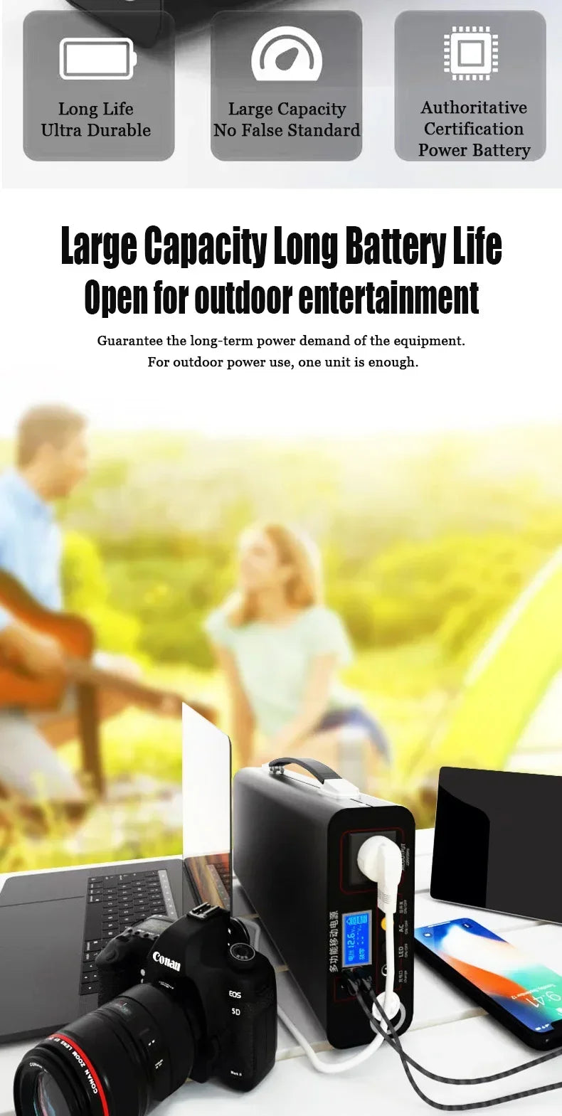 SUYIJIA Power Station 220V300WOutdoor Power Bank90000mah Portable  Home Camping Lifepo4 Electric System Rechargeable Generator