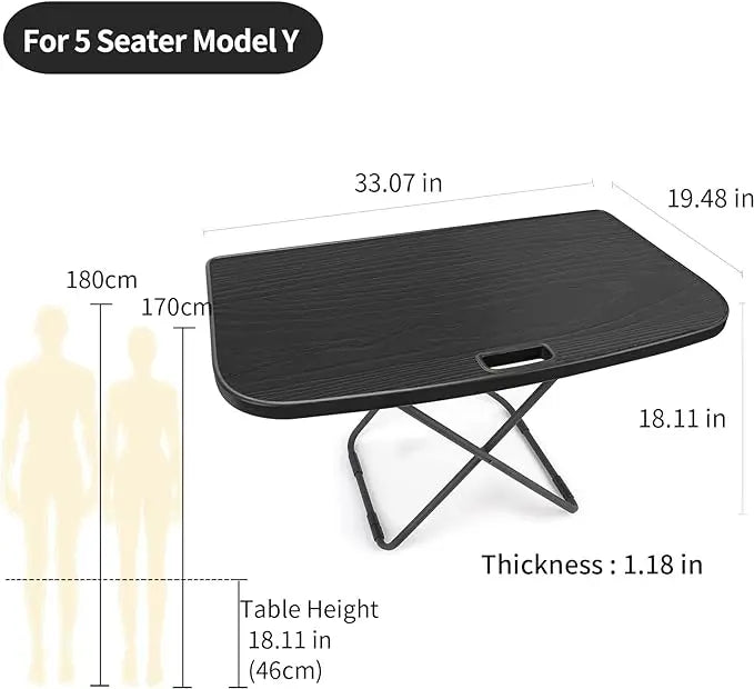 For Tesla Model Y 2020-2024 Travel Folding Camping Picnic Table,Fits Rear Trunk Portable Folding Boot Table and Chairs Set