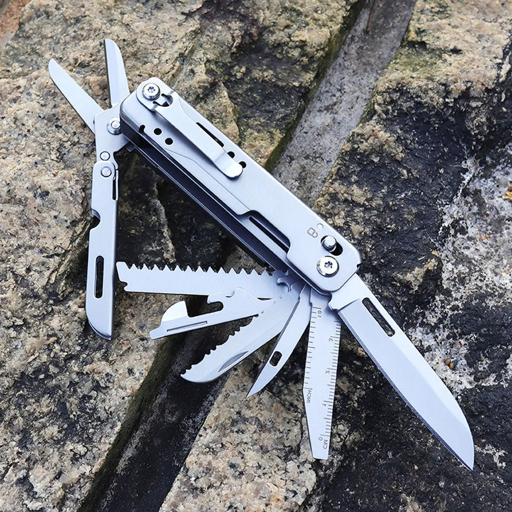 14-in-1 EDC Multitool Scissors Outdoor Camping Gear and Equipment Gadgets For Men Portable Survival Tools with Knife Screwdriver