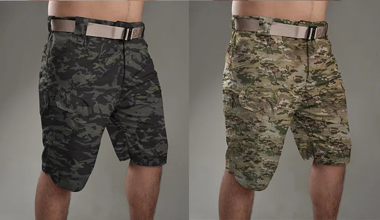 Summer Waterproof Quick Dry Multi-pocket Shorts Men Cargo Shorts Tactical Short Pants Men's Outdoor Clothes Hunting Fishing