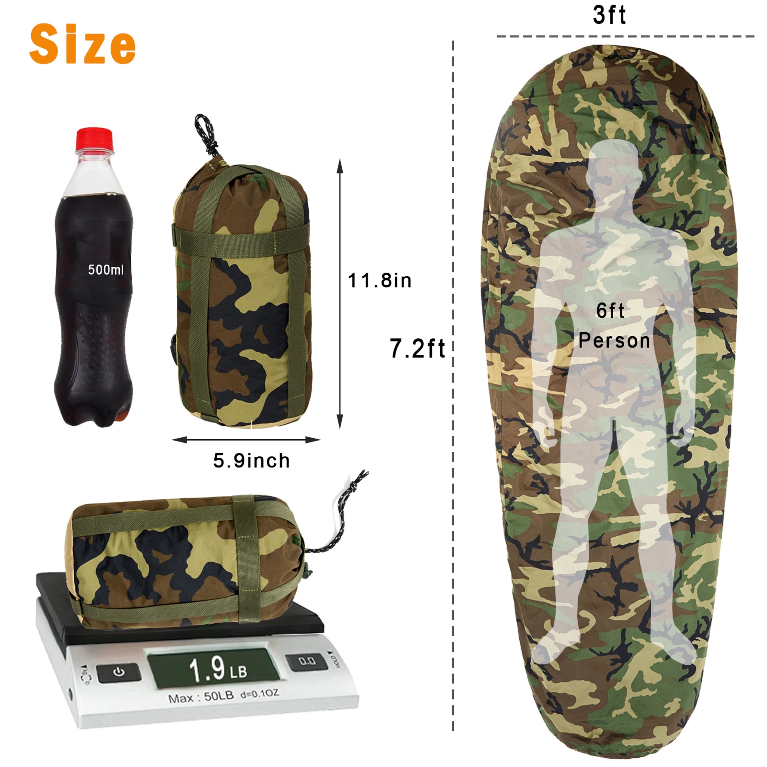 Akmax.cn Bivy Cover Sack for Military Army Modular Sleeping Bags, Multicam Camo/Woodland/UCP