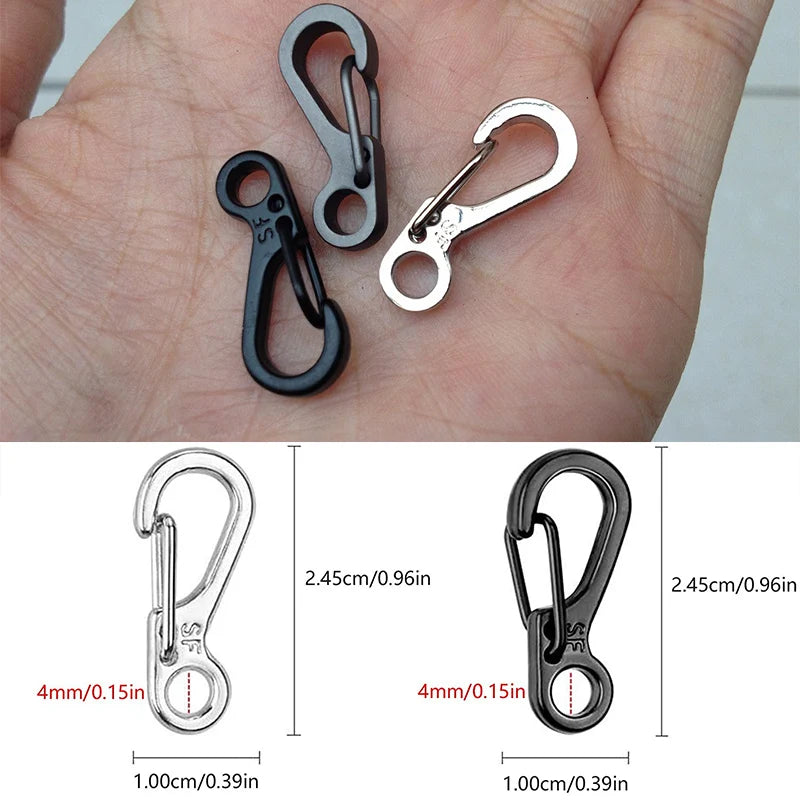 10Pcs/lot Mini Carabiner Keychain Camping Gadgets EDC Survival Equipment Snap Hook Climbing SF Spring Backpack Tactical Gear