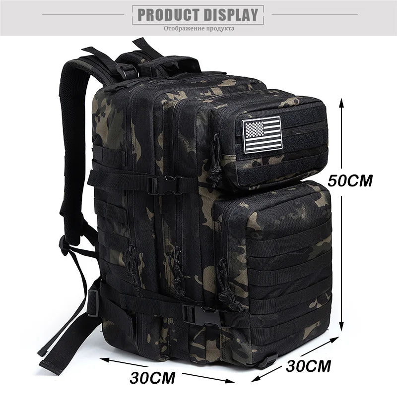 QT&QY Tactical Backpacks Outdoor 45L Large Capacity Man 3 Days Molle Hking Bags For Outdoor Trekking Camping Backpack